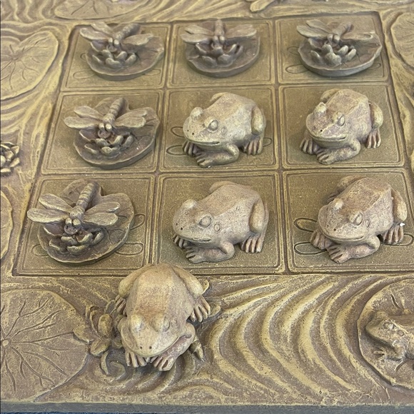 Stone frog & Dragonfly Tic Tac Toe Set inside outside all ages Decor & play NEW - Picture 5 of 10